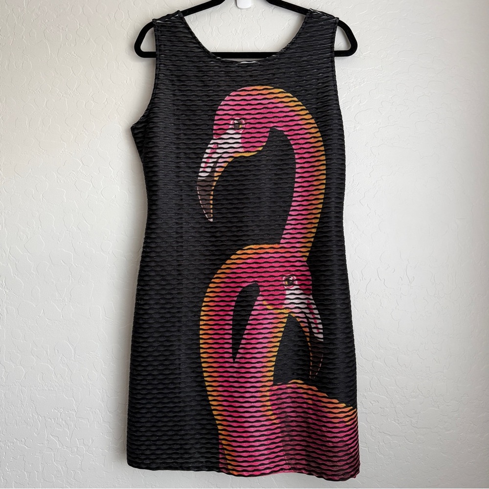 Desigual Women's Flamingo Print Sleeveless Mini Dress Black XL - Picture 2 of 10
